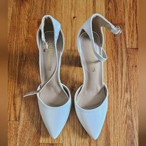 White Block Heel Pumps size 8